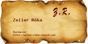 Zeller Réka névjegykártya